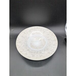 Studio Pottery Crystalline Glaze Decorative Bowl Plate Cream White Wall Art 11"